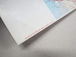 Pan American World Airways - Routes -mustekuivainpaperi (imupaperi) / mainospainate / ink drying carton, code 6531