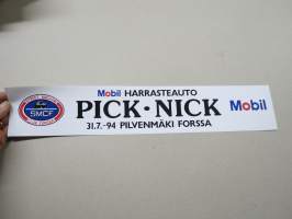 Harrasteauto Pick-Nick 1994 Forssa Pilvenmäki -mainostarra