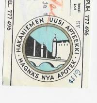 Hakaniemen Uusi  Apteekki  , resepti  signatuuri   1967