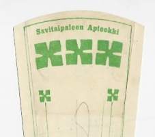Savitaipaleen  Apteekki  , resepti  signatuuri   1944