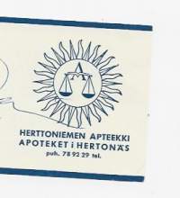 Herttoniemen Apteekki   , resepti  signatuuri   1967