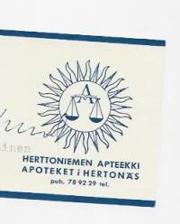 Herttoniemen Apteekki   , resepti  signatuuri   1968