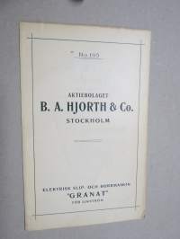 Granat - B.A. Hjorth &amp; Co - Elektrisk slip- och borrmaskin för likström -sähköporakone m/1911 myyntiesite