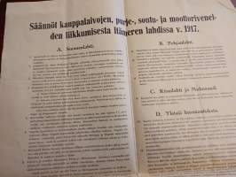 v.1917 Säännöt kauppalaivojen liikkumisesta Itämeren lahdissa