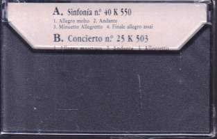Mozart - Edicion Bicentenario 2: Sinfonia N:o 40 K 550. Concierto N:o 25 K 503. 1990? C-kasetti. Katso kappaleet kuvasta/alta. UUSI, muovitettu. Sarpe C-7002