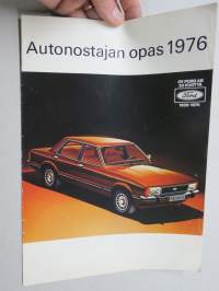 Ford - Autonostajan opas 1976, Taunus, Escort, Capri, Granada -myyntiesite / sales brochure