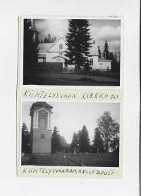 Kiihtelysvaaran kirkko ja kellotapuli 1961 valokuva 7x10 cm 2 kpl
