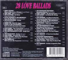 28 Love Ballads - Kokoelma rakkauslauluja. 2 CD boksi.  1992. Katso kappaleet kuvasta/alta.