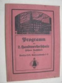 Programm der 2. Handwerkerschule (höhere Fachschule)