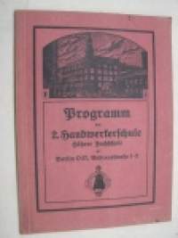 Programm der 2. Handwerkerschule (höhere Fachschule)