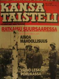 Kansa Taisteli 1985 nr 9 Ratkaisu Suursaaressa. Väinö Leskinen porukassa. Pentti Salmelin : Suursaaren myrskyssä. (kuvassa eversti Martti Juho Miettinen,