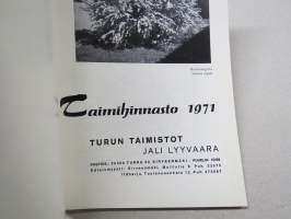 Taimihinnasto 1970-1971 Turun taimistot Jali Lyyvaara -plant catalog