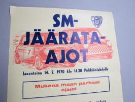 SM-jäärata-ajot 14.2.1970 Piikkiönlahdella(Piikkiö) -juliste