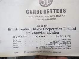 BMC / SU Carburetters -BMC-autoihin asennettujen SU-kaasuttimien räjäytyskuvat / varaosaluettelot
