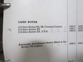 BMC / SU Carburetters -BMC-autoihin asennettujen SU-kaasuttimien räjäytyskuvat / varaosaluettelot