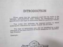 BMC / SU Carburetters -BMC-autoihin asennettujen SU-kaasuttimien räjäytyskuvat / varaosaluettelot