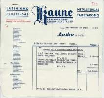 Kaune Lasihiomo, Peilitehdas Turku 1955 - firmalomake
