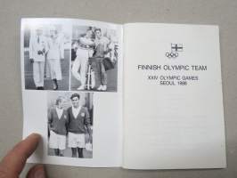 XXIV Olympic Games Seoul 1988 - Finnish Olympic Team -Suomen olympiajoukkueen esittelykirja