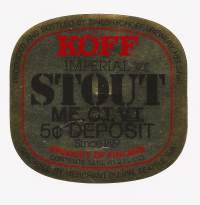 Koff Imperial  stout  olut  - olutetiketti