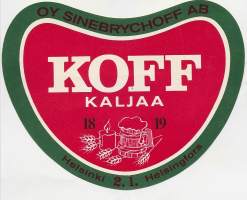 Koff kaljaa  - olutetiketti