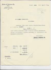 Nevala&amp;Karttunen Oy, Kuopio 1926 - firmalomake