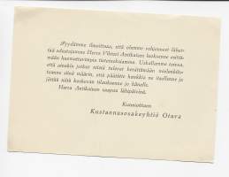 ...olemme rohjenneet lähettää edustajamme Herra Vihtori Antikaisen luoksenne esittelemään  huomattavimpia tietoteoksiamme...  Otava Oy