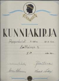 Propagandaviesti II p  - kunniakirja 1938