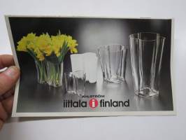 Ahlström - Iittala -kuvasto 1988, käyttölasistot mm. Tsaika, Paula, Aslak, Kalinka, Aarne, Otso, Gaissa, Kaleva, Ultima Thule, Niva, Kuusi, Koivu, Tapio, Joiku...