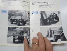 Schmidt Sammel-Prospekt - Schneefräsen - Schneeschleudern, Schneepflüge...für Mercedes-Benz Unimog U 34- U 52 (411 und 421) lumityö- ym. koneet -myyntiesite
