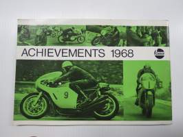 Castrol Achievements 1968 -saavutuksia, öljy-yhtiön vuosittainen mainosjulkaisu; mm. Escortin vuosi, Mike Hailwood, ym.