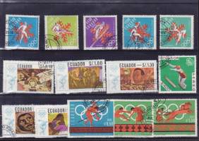 Ecuador - Levyllinen olympialaiset Meksiko 1968/muut olympialaiset -postimerkkejä.