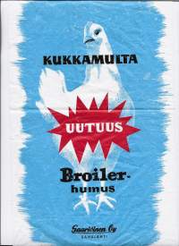 Kukkamulta uutuus Broilerhumus - tyhjä tuotepakkaus 20x38 cm muovia ennen viivakoodia