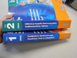 Farnell 2002 1-2 puolijohteet, optokomponentit, Testi- ja mittauslaitteet, Liittimet ja kaapelitelektromekaniikka, teollisuustuotteet, työkalut -tuoteluettelo