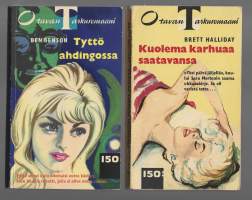 Kuolema karhuaa saatavansa /Brett Halliday 1960 ja Tyttö ahdingossa / Ben Benson 1961 - Otavan taskuromaani yht 2 dekkaria