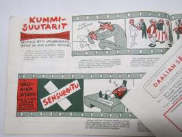 Joulukärpänen 1962 -huumoria ja pilakuvia vuoden tapahtumista, tunnettuja kuvittajia mm. Kari Suomalainen