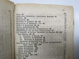 Latinsk Grammatika för Skolor och Gymnasier. Efter Billrothska Grammatikans Plan utarbetad af D:r Fredrik Ellendt, Öfwersatt, tillökt och omarbetad af J.A. Dahlström