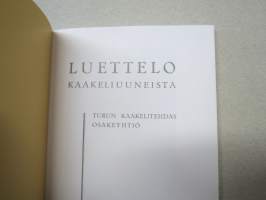 Turun Kaakelitehdas 1943 - Luettelo kaakeliuuneista, noin 80 värikuvaa eri malleista -näköispainos