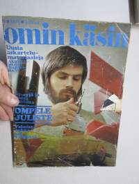 Omin Käsin 1972 nr 1, mm. Akryylimuoveja - Darwisavi, Myssyjä ja muita neuleita, Ompele juliste, Valmista sohva tai työpöytä ym.