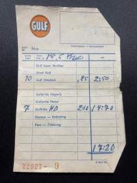 Gulf Huoltoasema kuitti