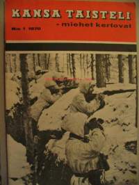 Kansa taisteli 1970 nr 1, täydennysmiehiä liikekannalla (kuva Savonlinnan pommitettu kirkko)