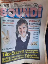 Soundi 10/1976 Veltto Virtanen, Burritos, Finnforest, Sreve Hillage, Jussi Raittinen, Patti Smith, Freeman