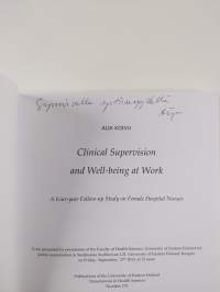 Clinical Supervision and Well-being at Work - A Four-year Follow-up Study on Female Hospital Nurses (signeerattu, tekijän omiste)