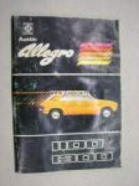 Austin Allegro 1100, 1300 -käyttöohjekirja