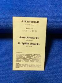 Aikataulu 18.2.1980 alkaen Auto-Arvela ja P.Tyllilä Linja Oy