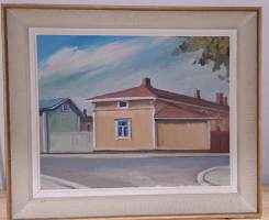 Kaarlo Trogen, &quot;Vanha Sastamala&quot; öljymaalaus levylle sing -71, koko 52x62 cm