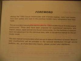 Suzuki Motor Cycles 1983 (2/2) 4-stroke service data