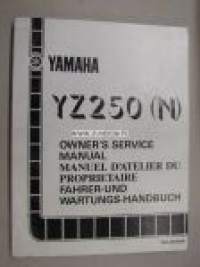 Yamaha YZ250 (N) owner´s service manual -käyttäjän huolto-ohjekirja englanniksi