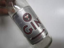 Alko 2042 Gin -tyhjä viinapullo etiketteineen (isosuinen, vanha malli)