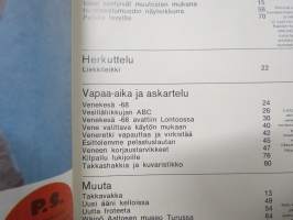 Avotakka 1968 nr 3, Huonekalumessut Kölnissä mm. Pastilli, Venekesä 1968, Takka artiikkeli - arkkitehtien piirt. takkoja, Wäinö Aaltosen museo Turku, Uutta froteeta