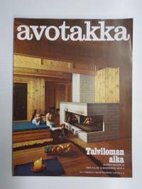 Avotakka 1968 nr 1,Uima-allas, Kodinsisusta, Kodikkaasti asuntovaunussa, Talvilomalle, Koriste-esineitä mm. Cassiopeia, Asuntosäästäjäperhe, ym.